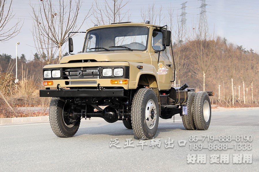 东风四驱舵灰色越野卡车底盘_东风EQ1093大马力越野卡车底盘